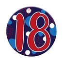 Six small Tiger Feet birthday badges featuring the number 18, perfect for celebrating adult milestones.