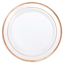 Amscan 10 Pack Plates Rose Gold Trim 26cm