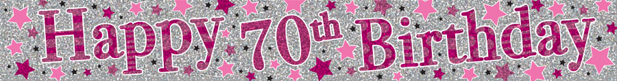 Age 70 Birthday Female Banner 2.6M 6pk