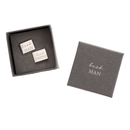 Widdop Amore cufflinks for men, best man design, measuring 15x18x22mm, with a polished silver finish and decorative detailing.