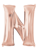 Anagram Foil Balloon Rose Gold 34" Letter N