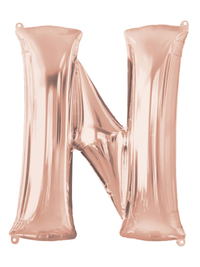 Anagram Foil Balloon Rose Gold 34" Letter N