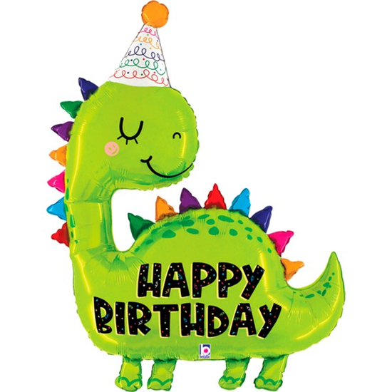 Happy Birthday Party Dino 38" Large Foil Balloon