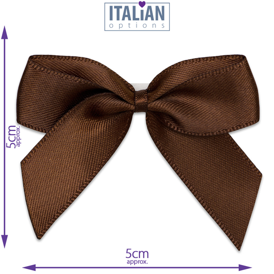 Italian Options 12 Pack Ribbon Bows Brown 5cm