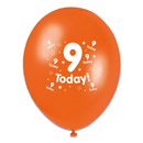 6 x 8pk Latex Balloons Birthday Age 9
