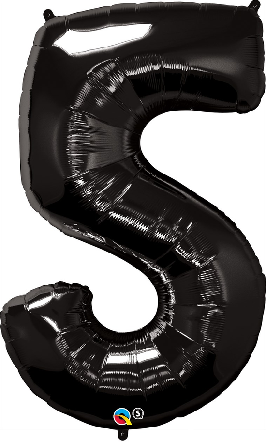 Qualatex Foil Balloon Black 34" Number 5
