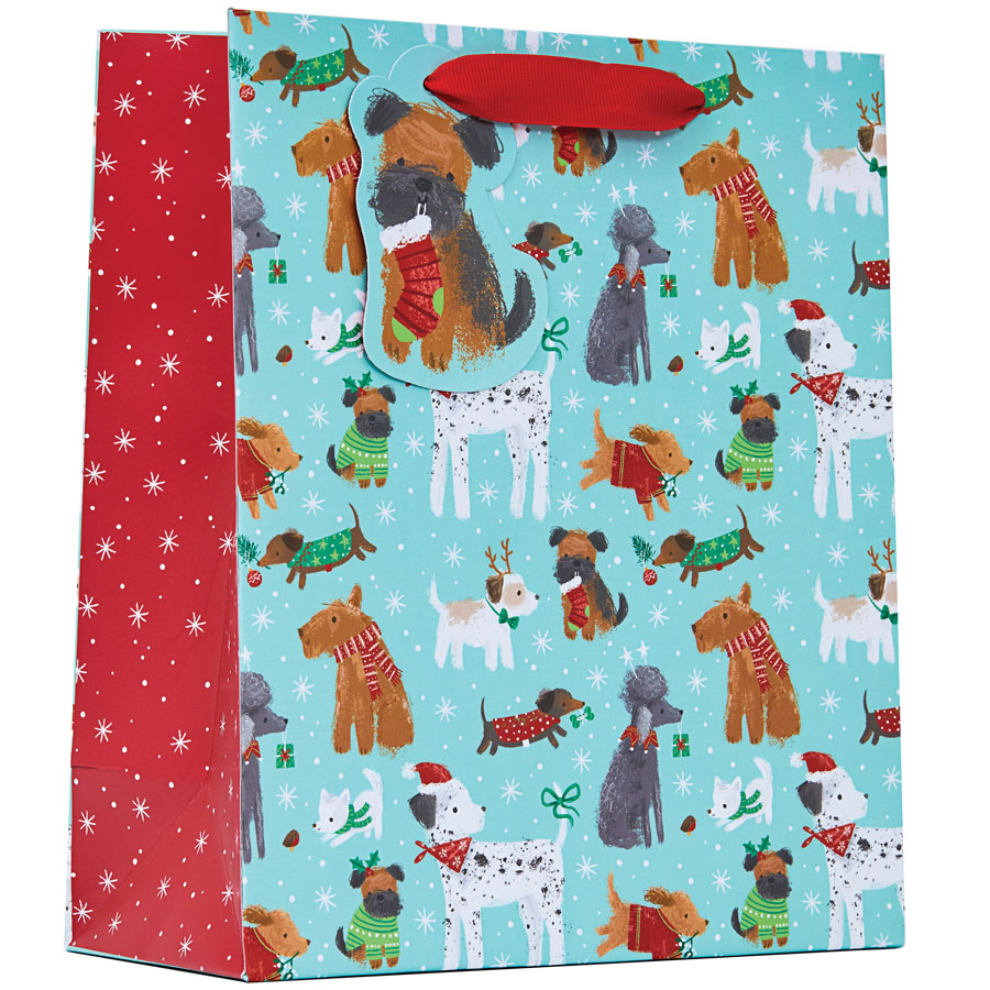 Partisan 6 Pack Gift Bag Christmas Pups Medium