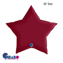 Grabo Foil Balloon Satin Cherry Red Star 36"