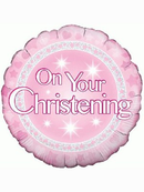 Oaktree On Your Christening Pink 18" Foil Balloon