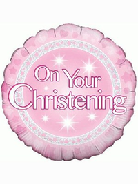 Oaktree On Your Christening Pink 18" Foil Balloon
