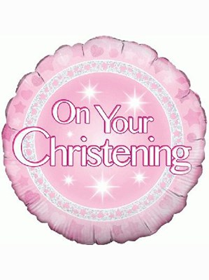 Oaktree On Your Christening Pink 18" Foil Balloon