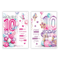 Poppyhill 12 Pack Cards C50 Kids Birthday Age 10