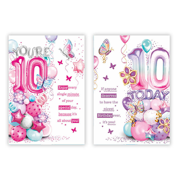 Poppyhill 12 Pack Cards C50 Kids Birthday Age 10