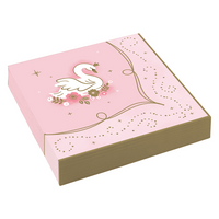 Swan Princess Party Lunch Napkins 16pk