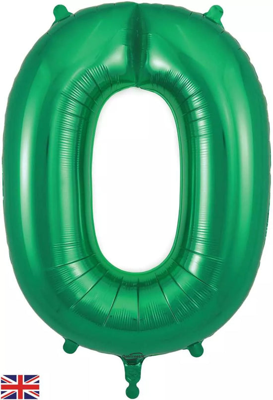 Oaktree Foil Balloon Green 34" Number 0
