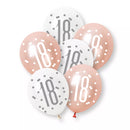Unique Glitz Age 18 Rose Gold 12" Latex 6pk