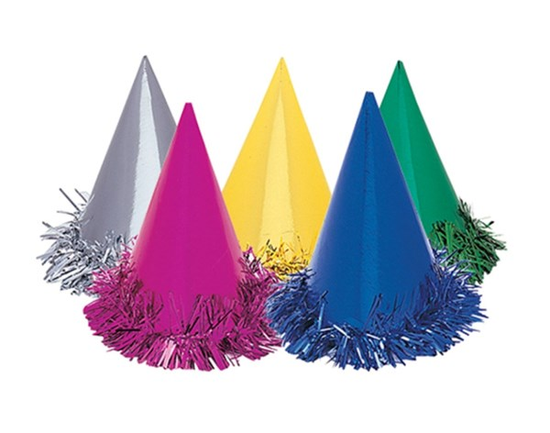 Fringed Foil Hats 6pk