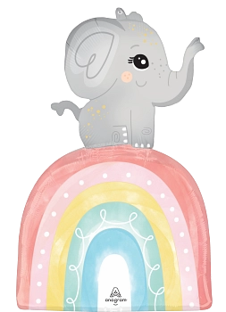 Anagram Satin Baby Elephant 30" Foil Balloon