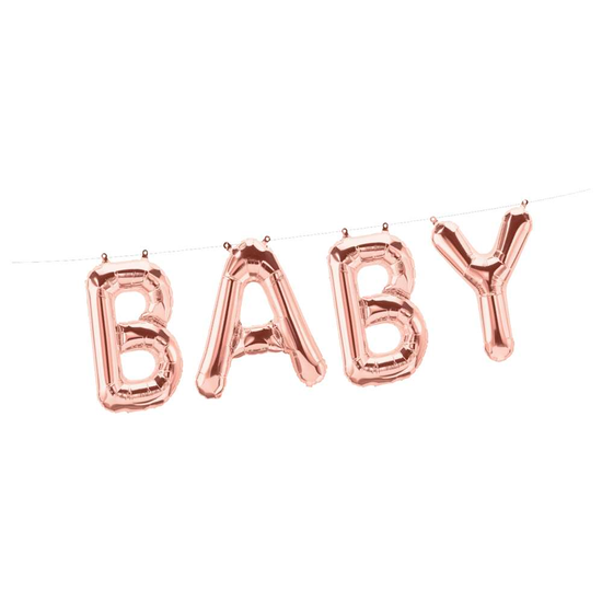 Foil Banner Baby Rose Gold 14