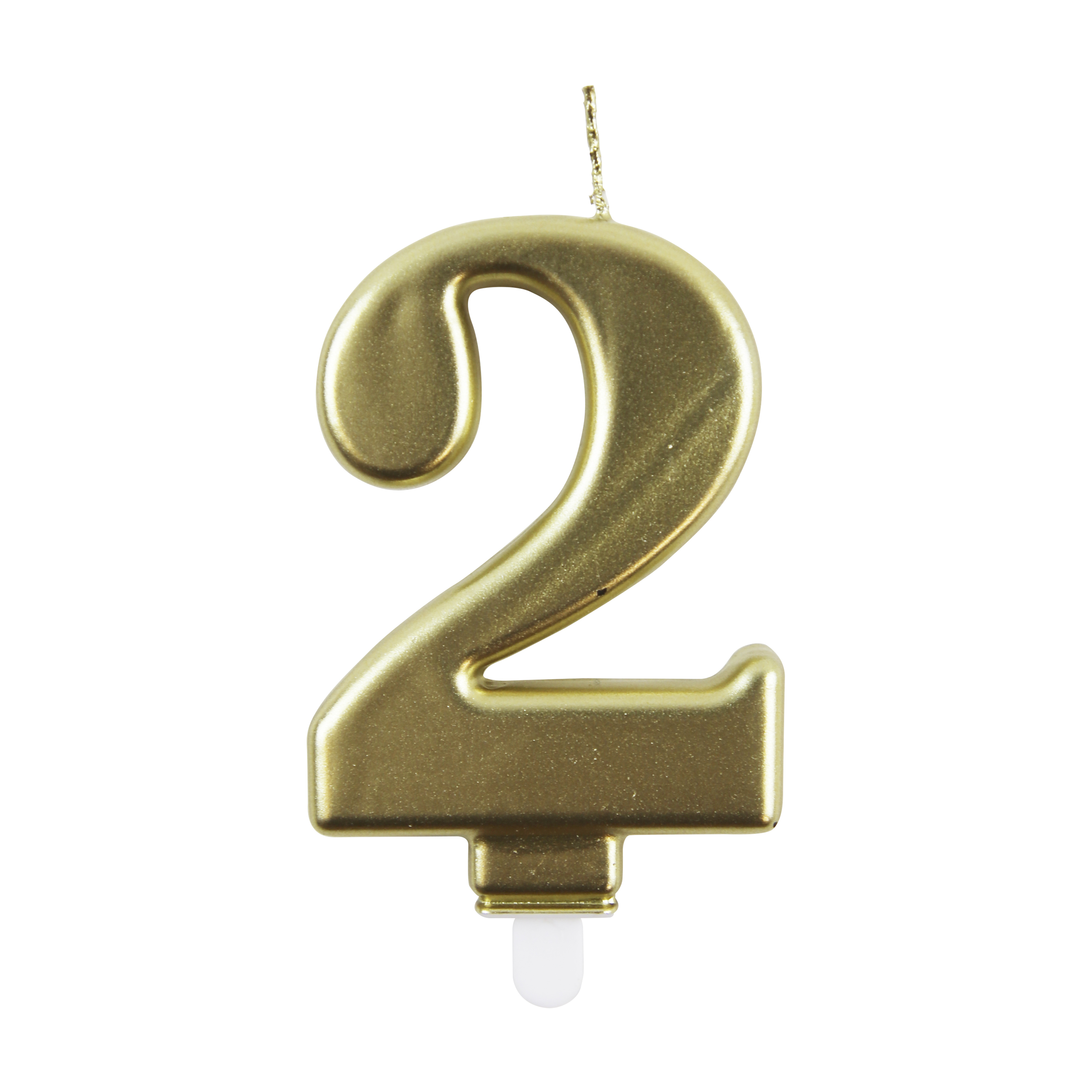 Eurowrap Party Candle Number 2 Metallic Gold 9cm