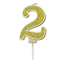 Oaktree Party Candle Number 2 Gold 7.5cm