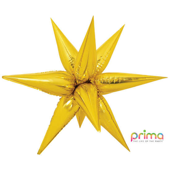 Prima Foil Balloon Gold Starburst 40"