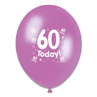 Tiger Feet Age 60 Birthday 10" Balloons 6x8pk