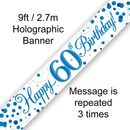 Oaktree Banner Sparkling Fizz Age 60 Blue 9ft