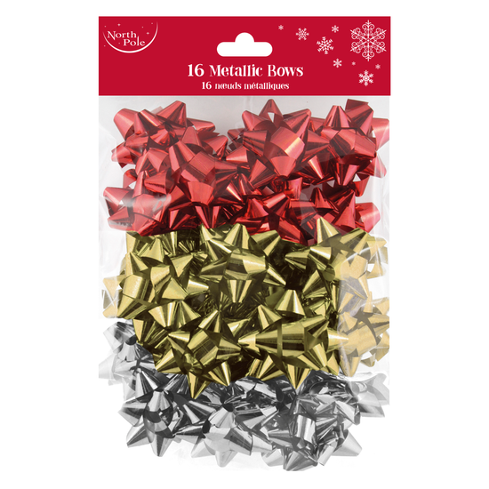 Eurowrap 16 Pack Bows Metallic Trad Mix