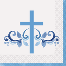 Unique 16 Pack Napkins Blue Holy Cross