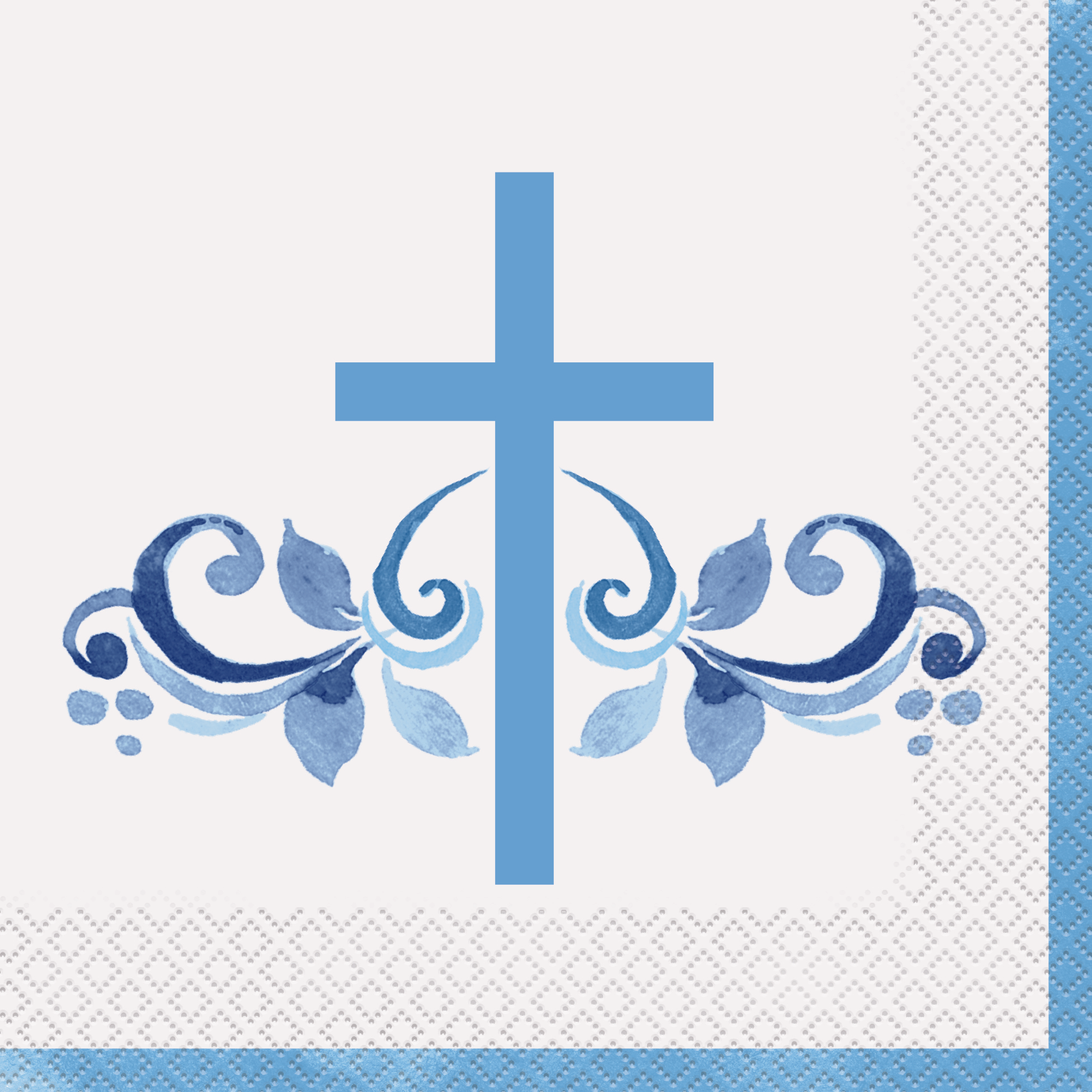 Unique 16 Pack Napkins Blue Holy Cross