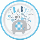 Unique 8 Pack Plates Baby Elephant Blue 9