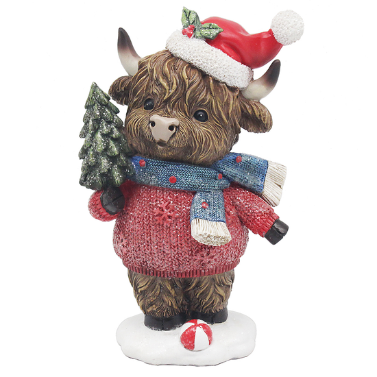 Lesser & Pavey Ornament Highland Cow Boy