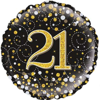 Oaktree Sparkling Fizz Age 21 Black 18" Foil