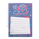 Age 18 Male Birthday Invitations 10x20pk