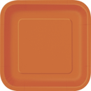Unique 16 Pack Plates Pumpkin Orange Square 7