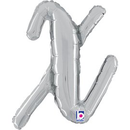 Grabo Foil Balloon Silver Script 14" Letter X