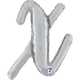 Grabo Foil Balloon Silver Script 14" Letter X
