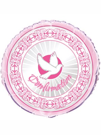 Unique Radiant Pink Confirmation 18" Foil Balloon