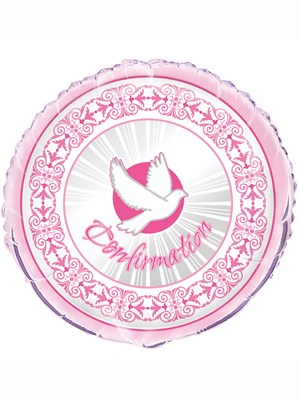 Unique Radiant Pink Confirmation 18" Foil Balloon
