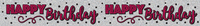 Happy Birthday Silver & Pink Banner 2.6M 6pk