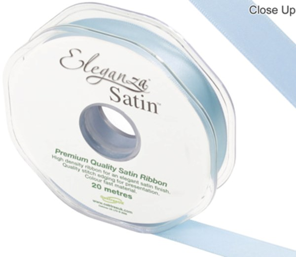 Eleganza Satin Ribbon Light Blue 15mm x 20m