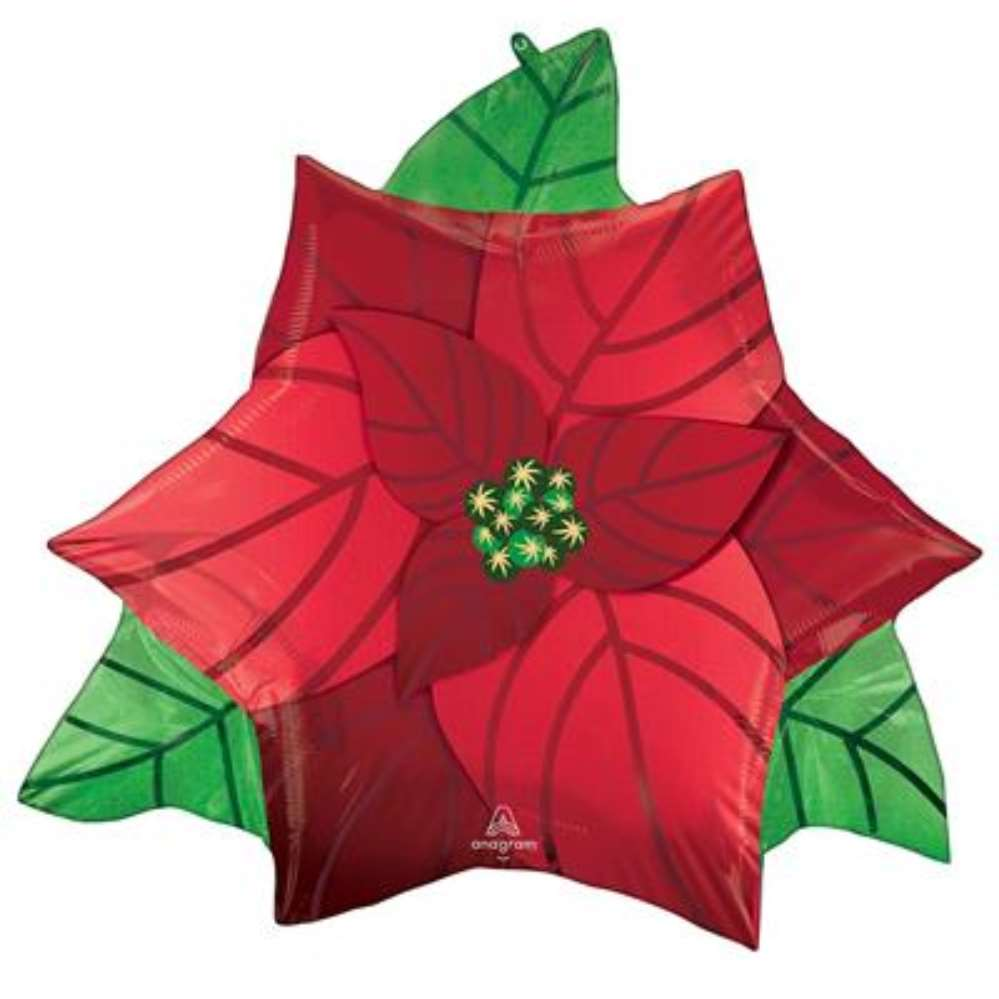 Foil Balloon Supershape Satin Poinsettia 26