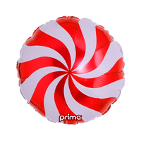 Prima Foil Balloon Candy Swirl Red 18"