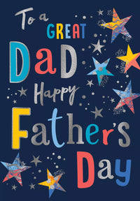 Set of six Regal C90 Father’s Day Dad greeting cards featuring colorful designs and heartfelt messages.