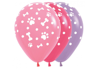 Sempertex Paw Prints Girl Asst 12" Latex 25pk