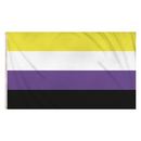 Henbrandt Pride LGBTQ+ non-binary flag, 5ft by 3ft, featuring colorful rainbow stripes and non-binary pride symbols.