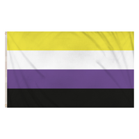 Henbrandt Pride LGBTQ+ non-binary flag, 5ft by 3ft, featuring colorful rainbow stripes and non-binary pride symbols.