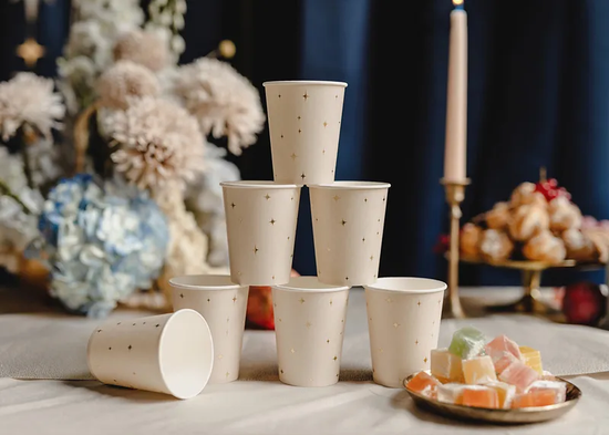 Eid Golden Stars 220ml Paper Cups 6pk