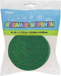Unique Party 81ft Green Crepe Streamer